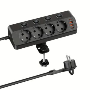 Pistorasia 4-paikkaa ON / OFF + USB & USB-C
